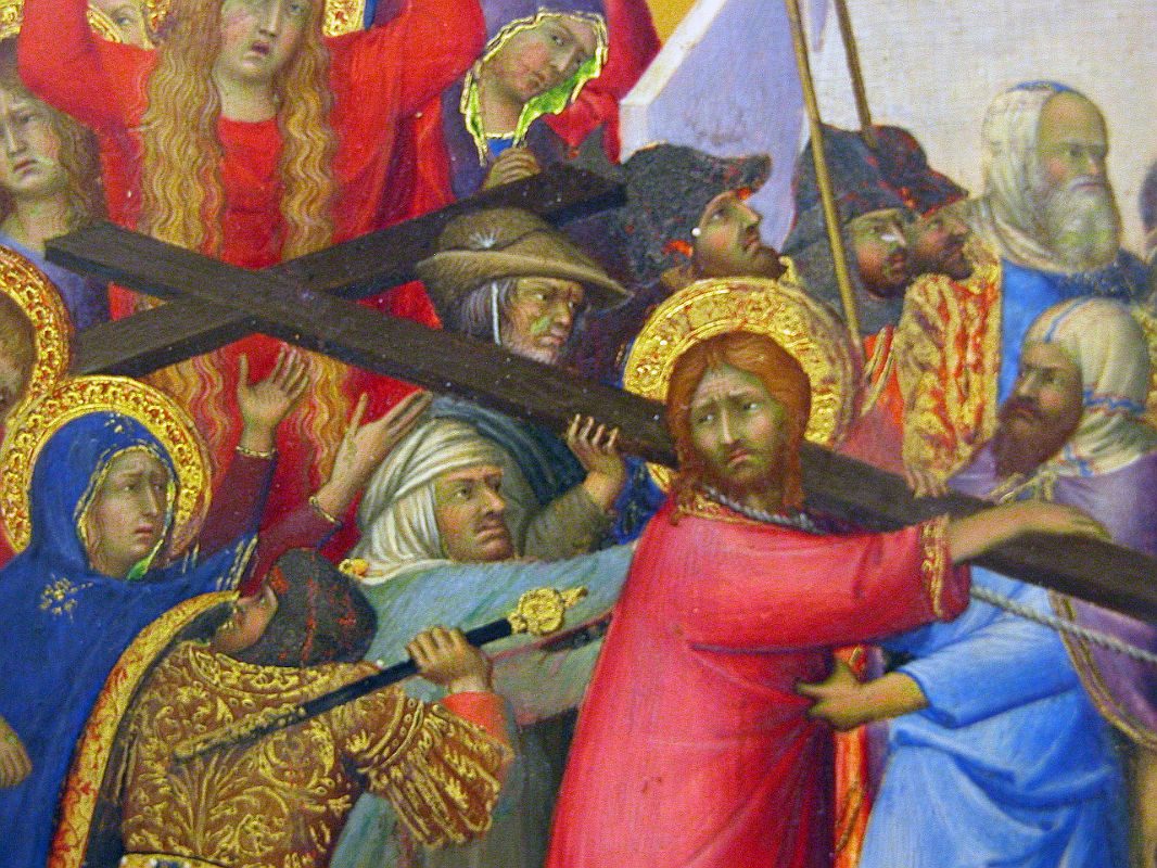 Paris Louvre Painting 1325-35 Simone Martini - The Carrying Of the Cross Close Up 